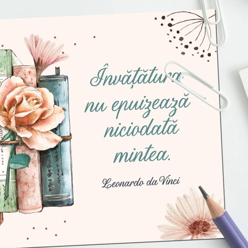 magnet personalizat cu citat motivațional despre Învățătură