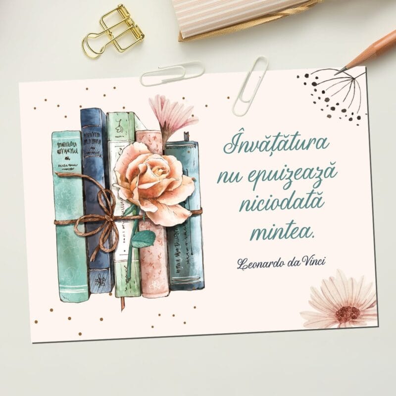 magnet personalizat cu citat motivațional despre Învățătură