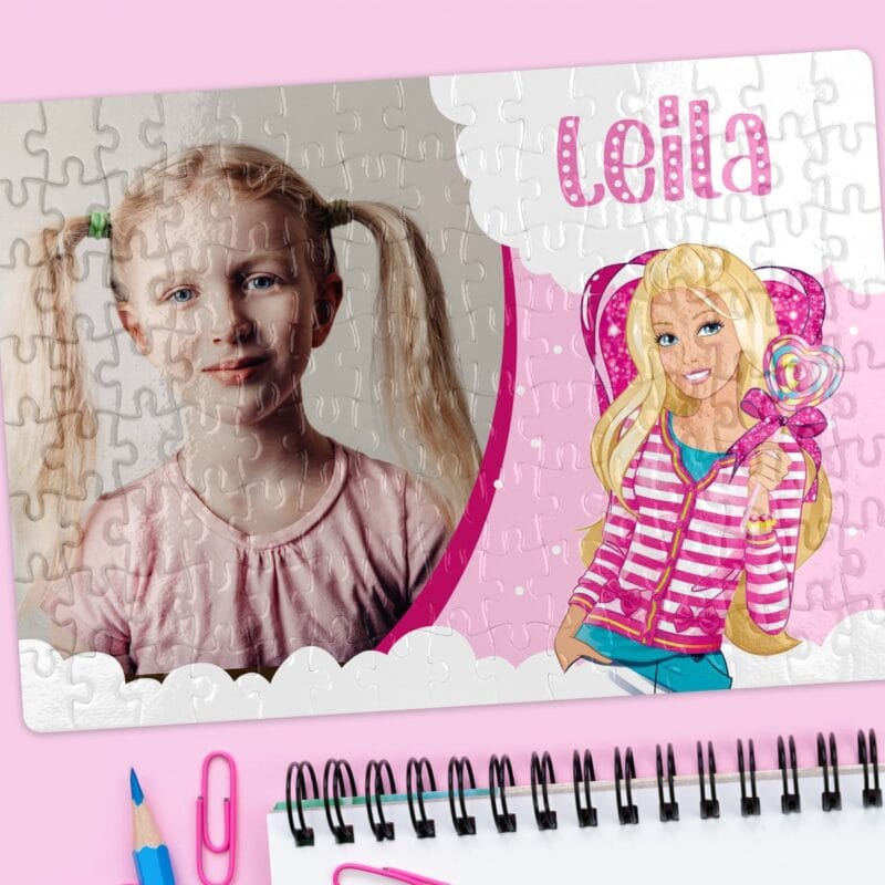 puzzle personalizat cu poză, nume și personaj preferat