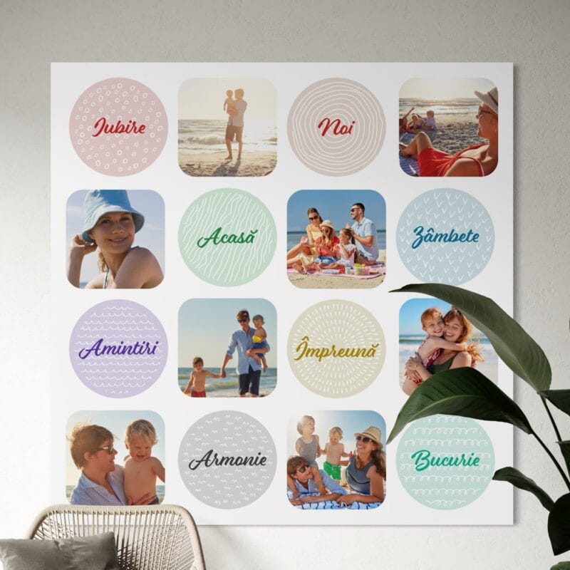 tablou canvas personalizat colaj pastel esența momentelor fericite