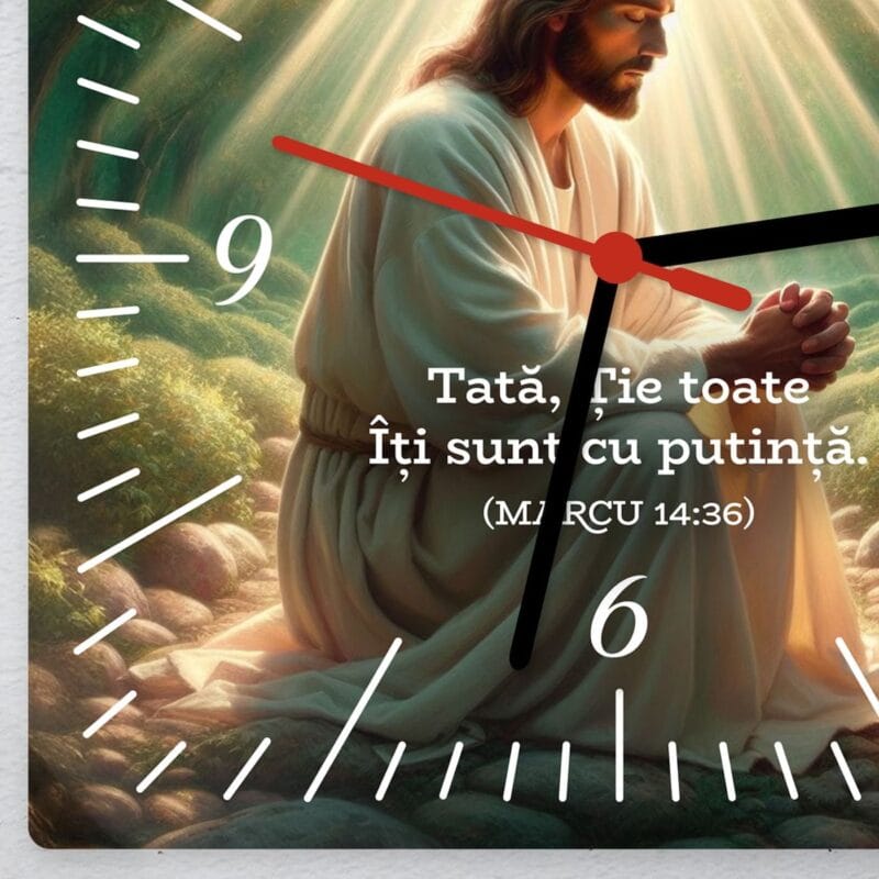 ceas de perete creștin personalizat cu iisus în ghetsimani