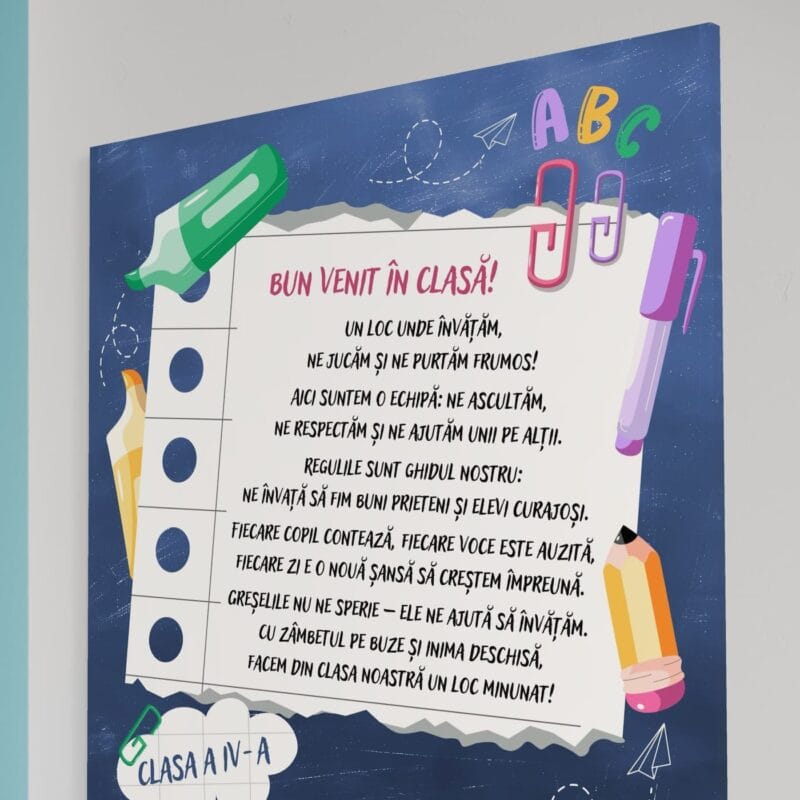 tablou canvas personalizat bun venit în clasă