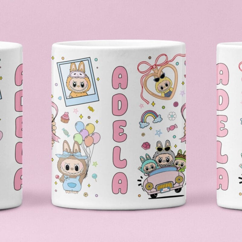 cană personalizată labubu cu poză și nume