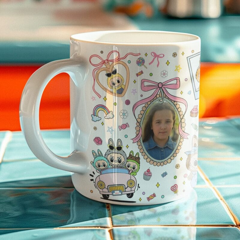 cană personalizată labubu cu poză și nume