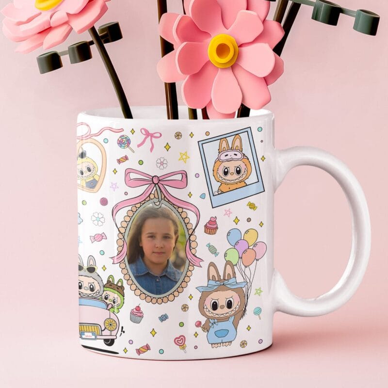 cană personalizată labubu cu poză și nume