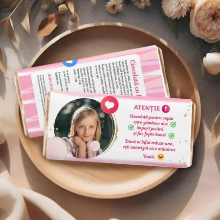 ciocolată personalizată cu poză pentru copii