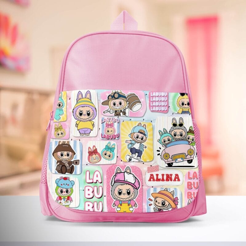 ghiozdan personalizat cu labubu și nume