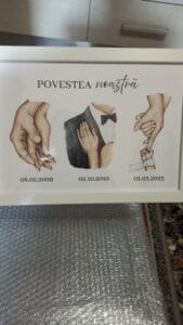 tablou personalizat "povestea noastră" cu ilustrații