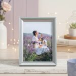 ramă foto argintie elegantă personalizată cu fotografia ta
