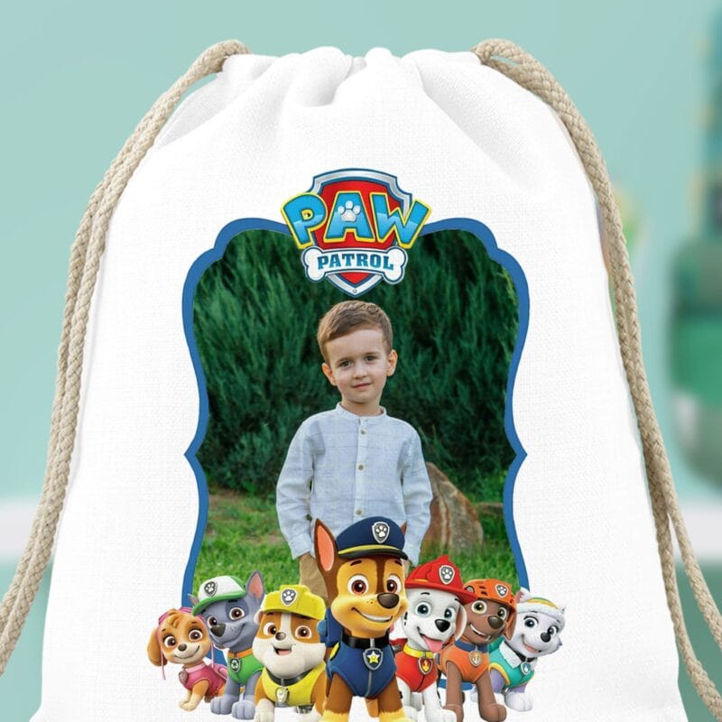 rucsac personalizat cu poză și patrula cățelușilor