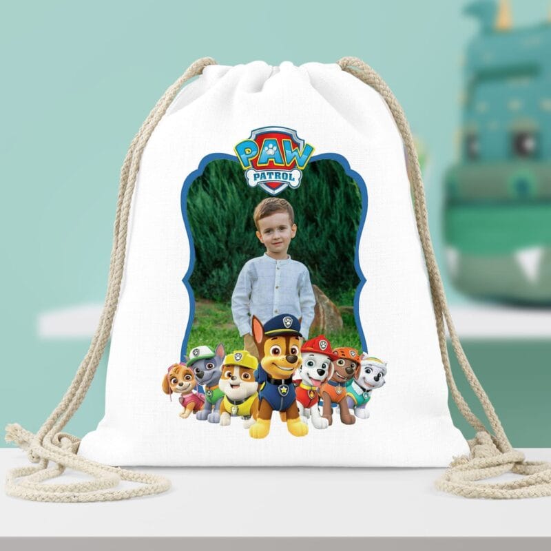 rucsac personalizat cu poză și patrula cățelușilor