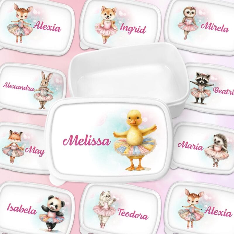 set pentru Școală sau grădiniță "balerinele pădurii" – personalizat cu nume