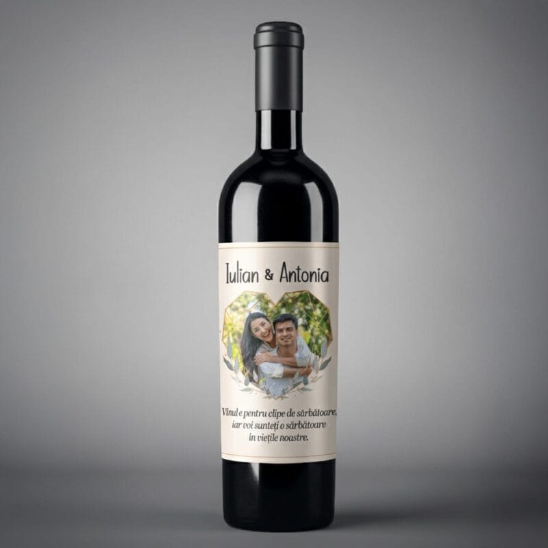 sticlă de vin pentru nași personalizată pentru clipe de sărbătoare