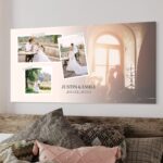 tablou canvas colaj panoramic personalizat cu poze de la nuntă