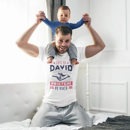 tricou personalizat "prieteni pe viață" pentru tată și fiu