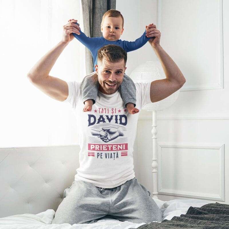 tricou personalizat "prieteni pe viață" pentru tată și fiu