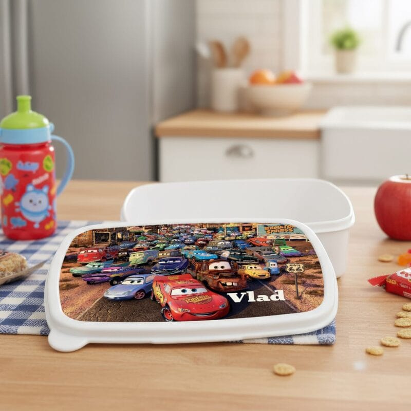 caserolă pentru Școală "cars" – personalizată cu numele tău
