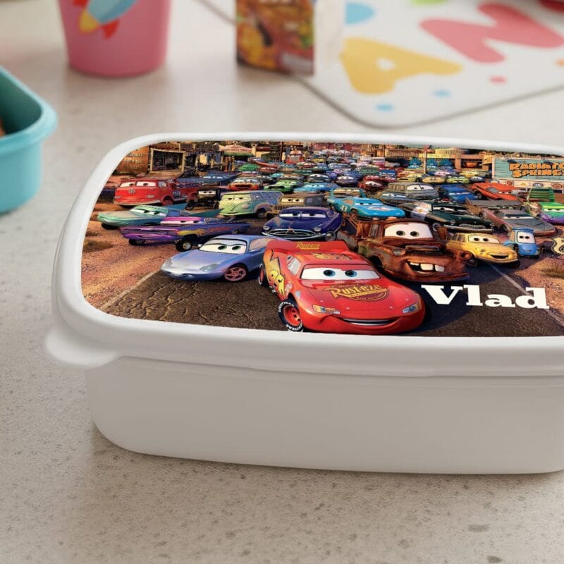 caserolă pentru Școală "cars" – personalizată cu numele tău