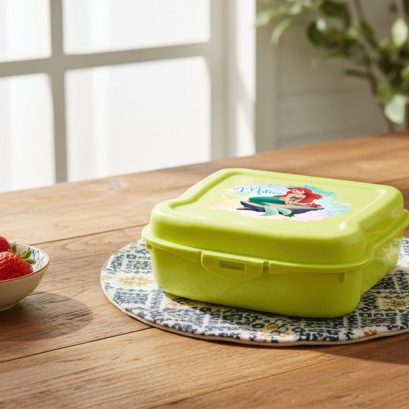 cutia cu comori a micii sirene – caserolă colorată personalizată cu ariel și nume