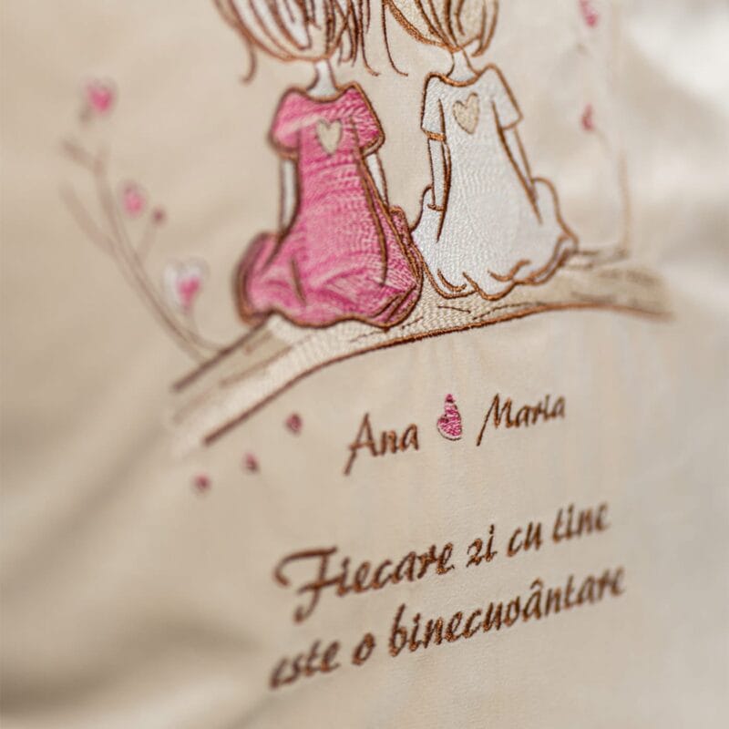 pernă personalizată "fiecare zi cu tine" – cadou pentru prietene sau surori