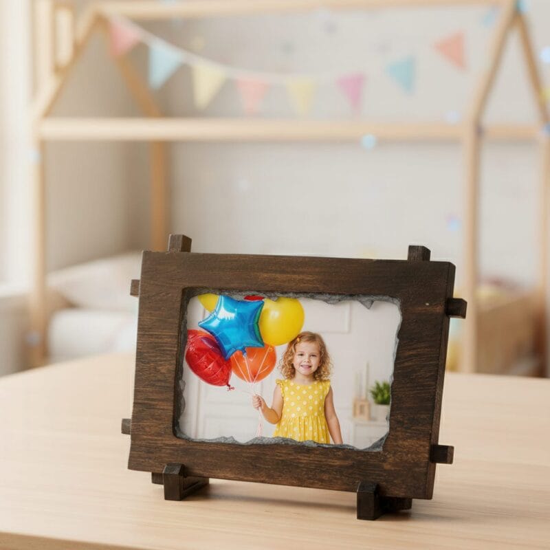 piatră de ardezie pe lemn personalizată cu fotografia ta