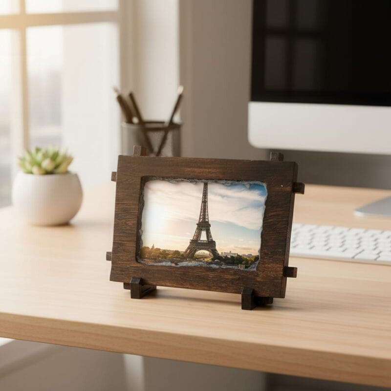 piatră de ardezie pe lemn personalizată cu fotografia ta