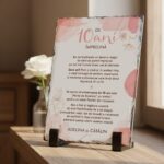 placă de ardezie "nunta de aluminiu" – cadou aniversar 10 ani, personalizat cu nume