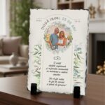 placă de ardezie "nunta de argint" – cadou aniversar 25 ani, personalizat cu fotografie