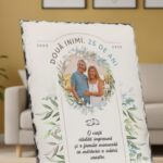 placă de ardezie "nunta de argint" – cadou aniversar 25 ani, personalizat cu fotografie