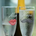 set pahare de Șampanie "nașa și nașul" – cadou personalizat pentru nași