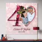 tablou aniversar "povestea noastră" – cadou personalizat pentru nunta de aur, rubin, perle, porțelan sau aluminiu