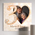 tablou aniversar "povestea noastră" – cadou personalizat pentru nunta de aur, rubin, perle, porțelan sau aluminiu