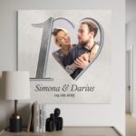 tablou aniversar "povestea noastră" – cadou personalizat pentru nunta de aur, rubin, perle, porțelan sau aluminiu