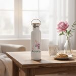 termos elegant "monogramă florală" – personalizat cu inițială și nume
