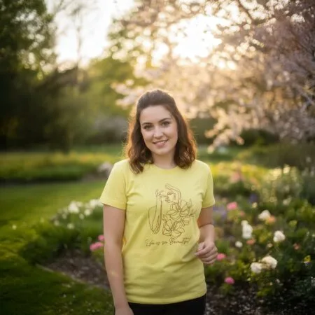 tricou cu broderie line art "life is so beautiful" – cadou pentru femei