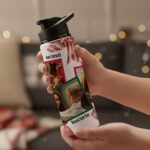 bidon personalizat de crăciun – colaj cu 3 poze și "acasă, Împreună, bucurie"