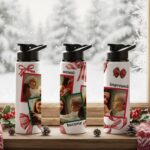 bidon personalizat de crăciun – colaj cu 3 poze și "acasă, Împreună, bucurie"