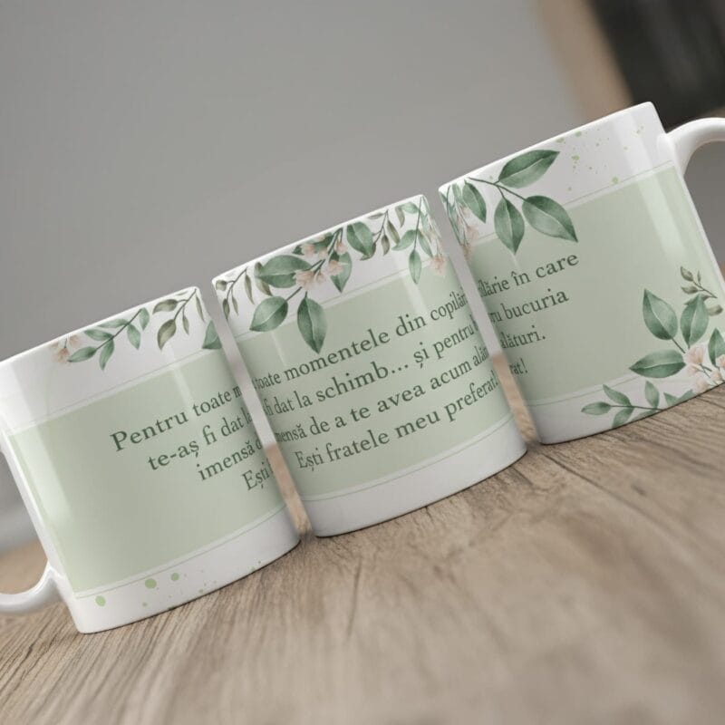 cană personalizată pentru frate cadou amuzant cu mesaj "te aș fi dat la schimb..."