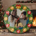 ceas de crăciun personalizat "coronița amintirilor" cadou de familie cu fotografie