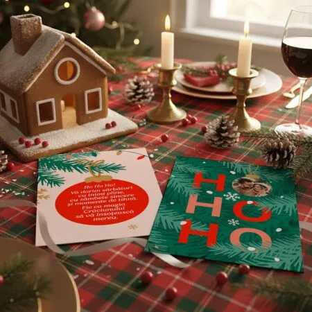 felicitare personalizată de crăciun "ho ho ho, e pentru tine!" cu poză și mesaj