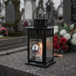 felinar comemorativ personalizat "drum lin" omagiu cu fotografie și mesaj