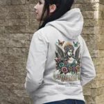 hanorac personalizat pentru femei "legenda vie" cu mesaj pe spate