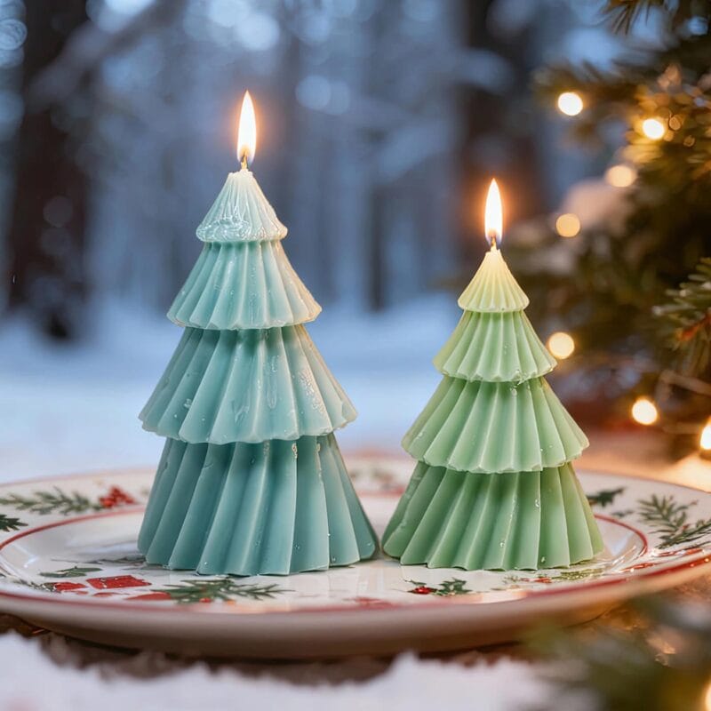 lumânare decorativă "brad de sărbătoare"