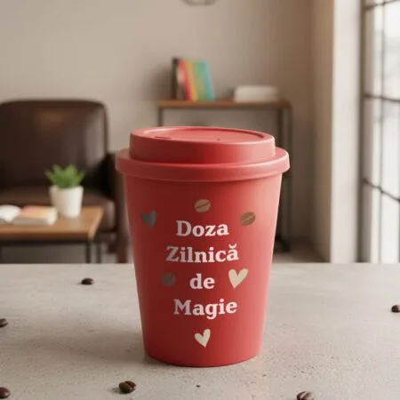 pahar de cafea personalizat "motto de dimineață" alege culoarea și mesajul tău