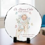 placă de ardezie personalizată pentru medic pediatru cadou de mulțumire "În cele mai sigure mâini"