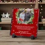 placă pătrată de ardezie "binecuvântare de sărbători" cadou de crăciun pentru familie cu poză placă pătrată de ardezie "binecuvântare de sărbători" cadou de crăciun pentru familie cu poză