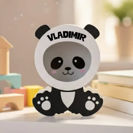 pușculiță personalizată panda "primii mei bănuți" cadou educativ cu nume pentru copii