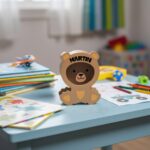 pușculiță ursuleț "prietenul economiilor" cadou afectuos personalizat cu nume