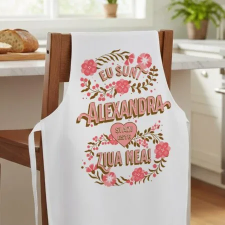 Șorț personalizat de zi de naștere "azi e ziua mea!" cadou unic cu nume