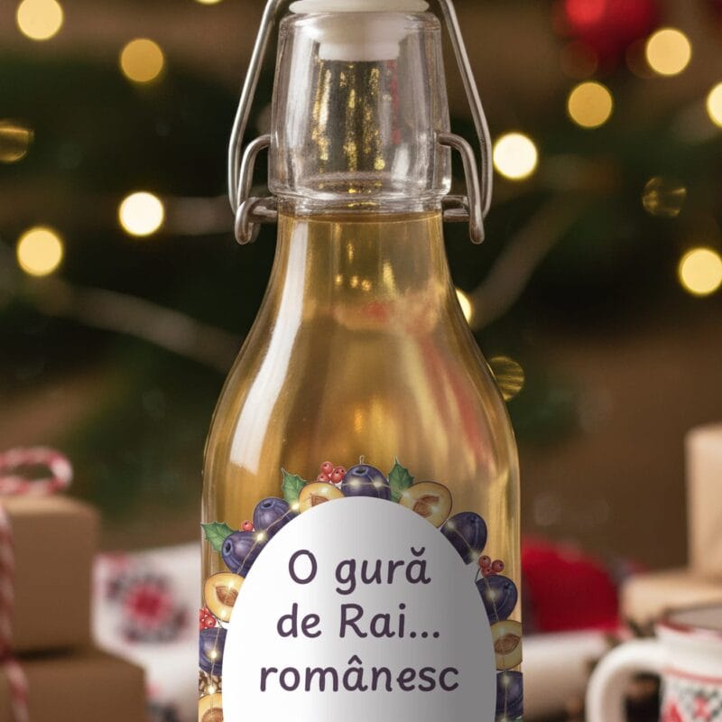 sticluță personalizată de crăciun "o gură de rai" cadou tradițional românesc